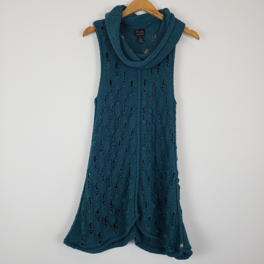 Pure Handknit knit tunic cowl neck sweater - Picture 5 of 8